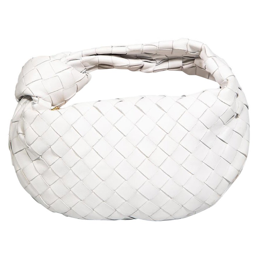 Bottega Veneta White Leather Intrecciato Jodie
