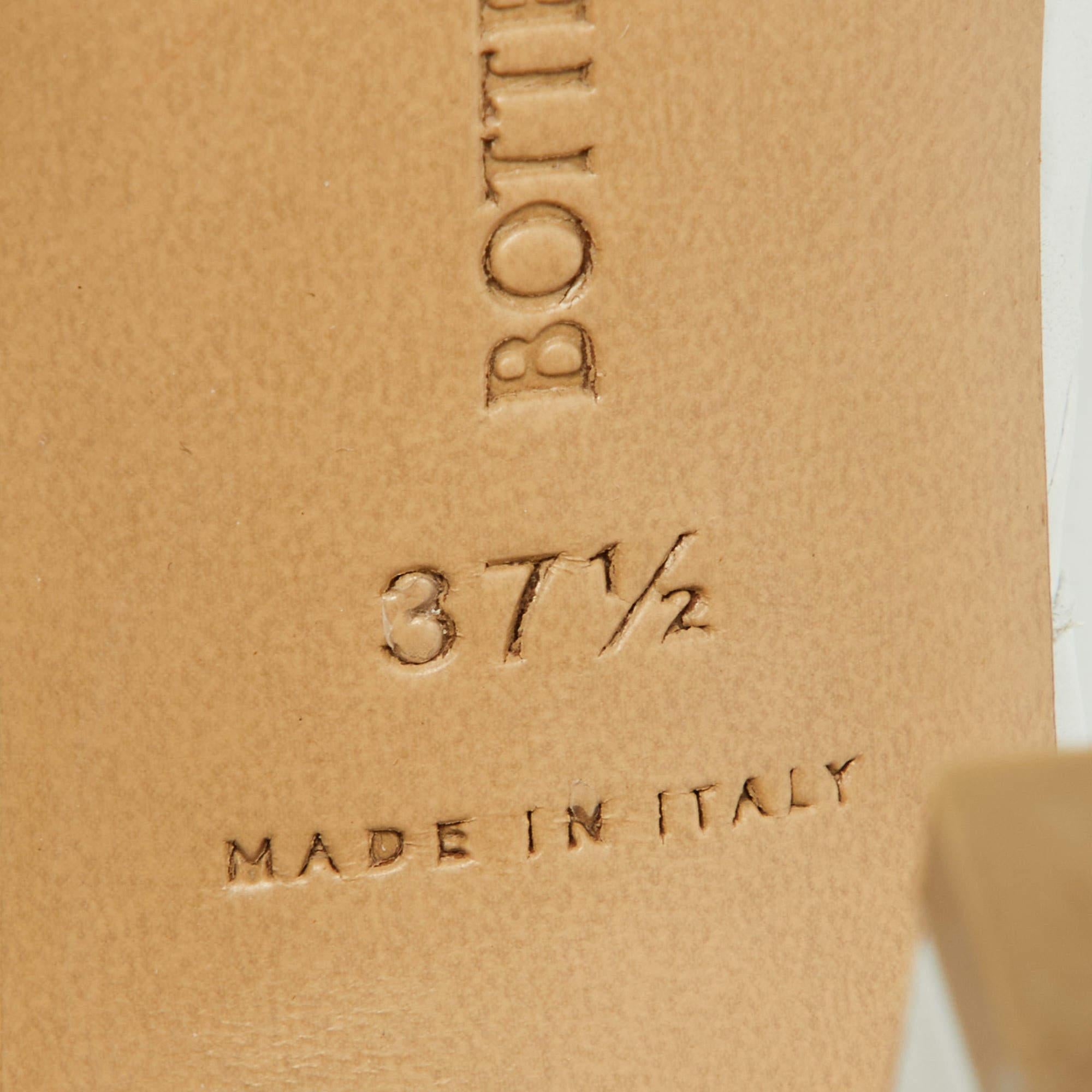 Bottega Veneta White Leather Intrecciato Lido Slide Sandals Size 37.5 1