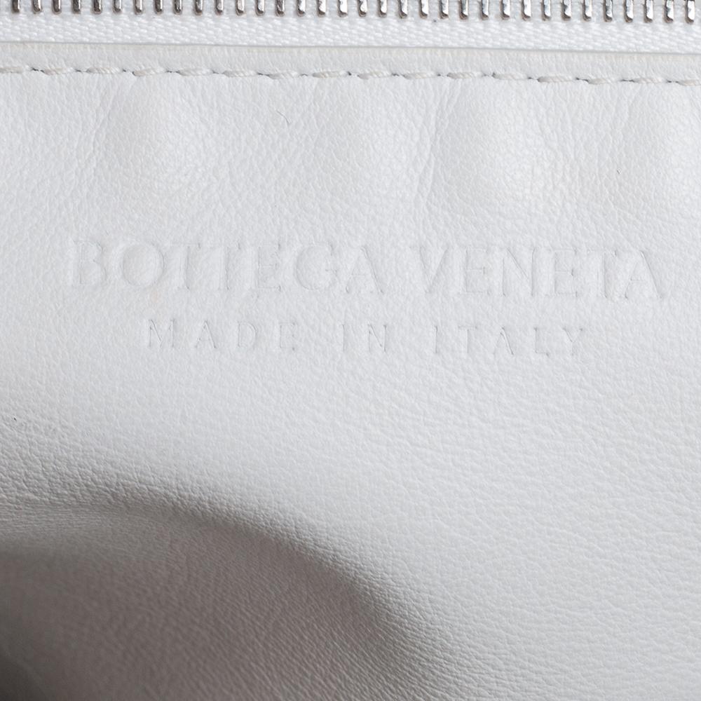 Gray Bottega Veneta White Leather Jodie Hobo