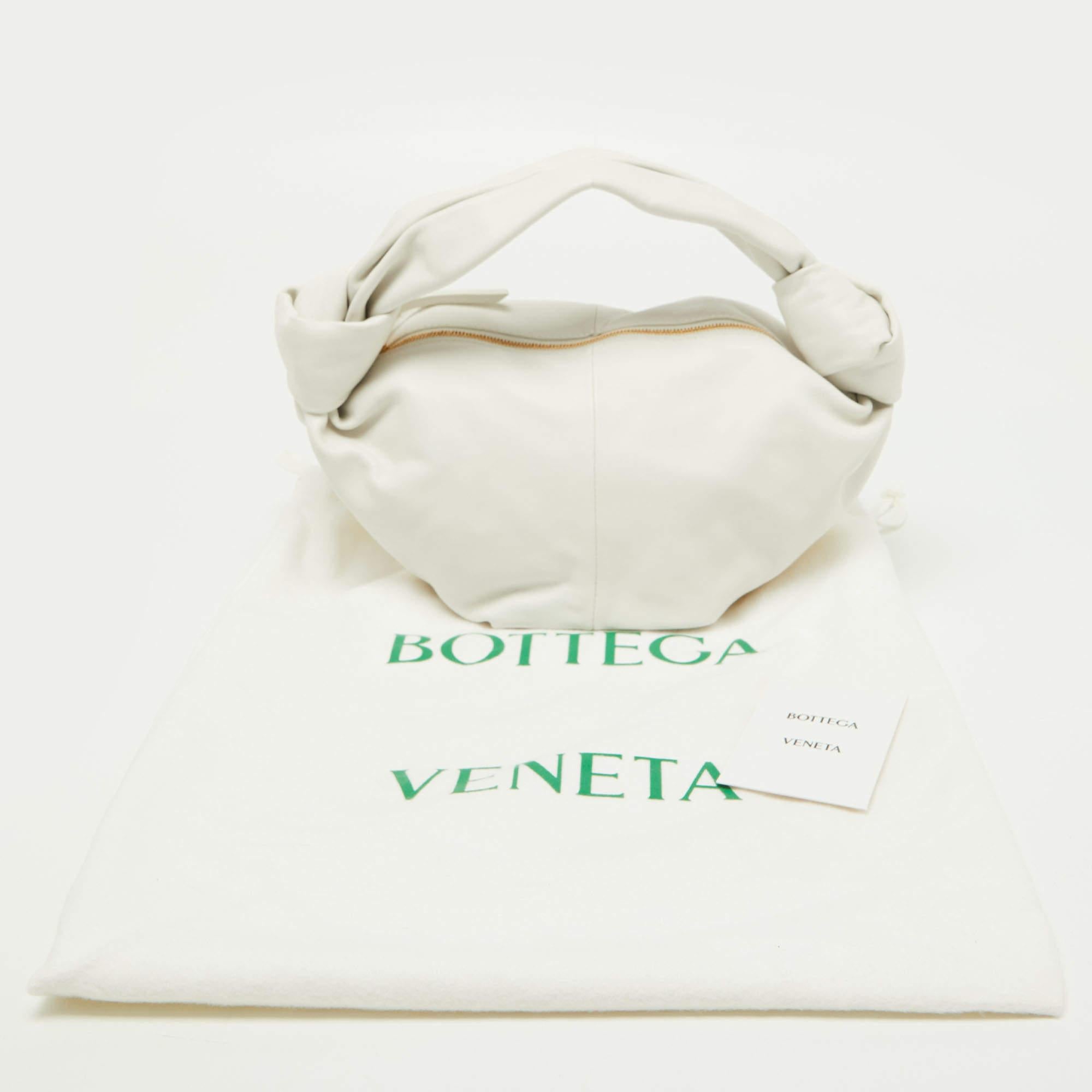 Bottega Veneta White Leather Mini Double Knot Hobo 2