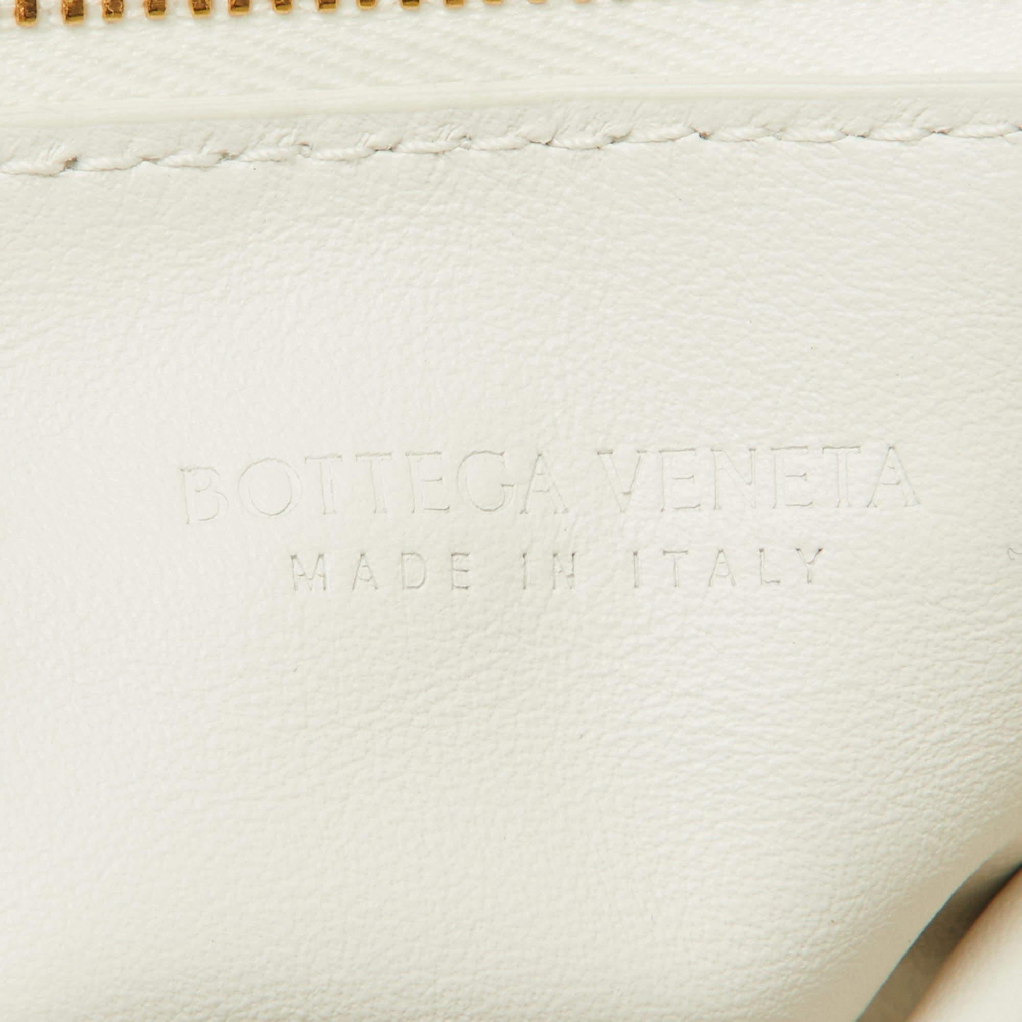 Bottega Veneta White Leather Mini Double Knot Hobo For Sale 5