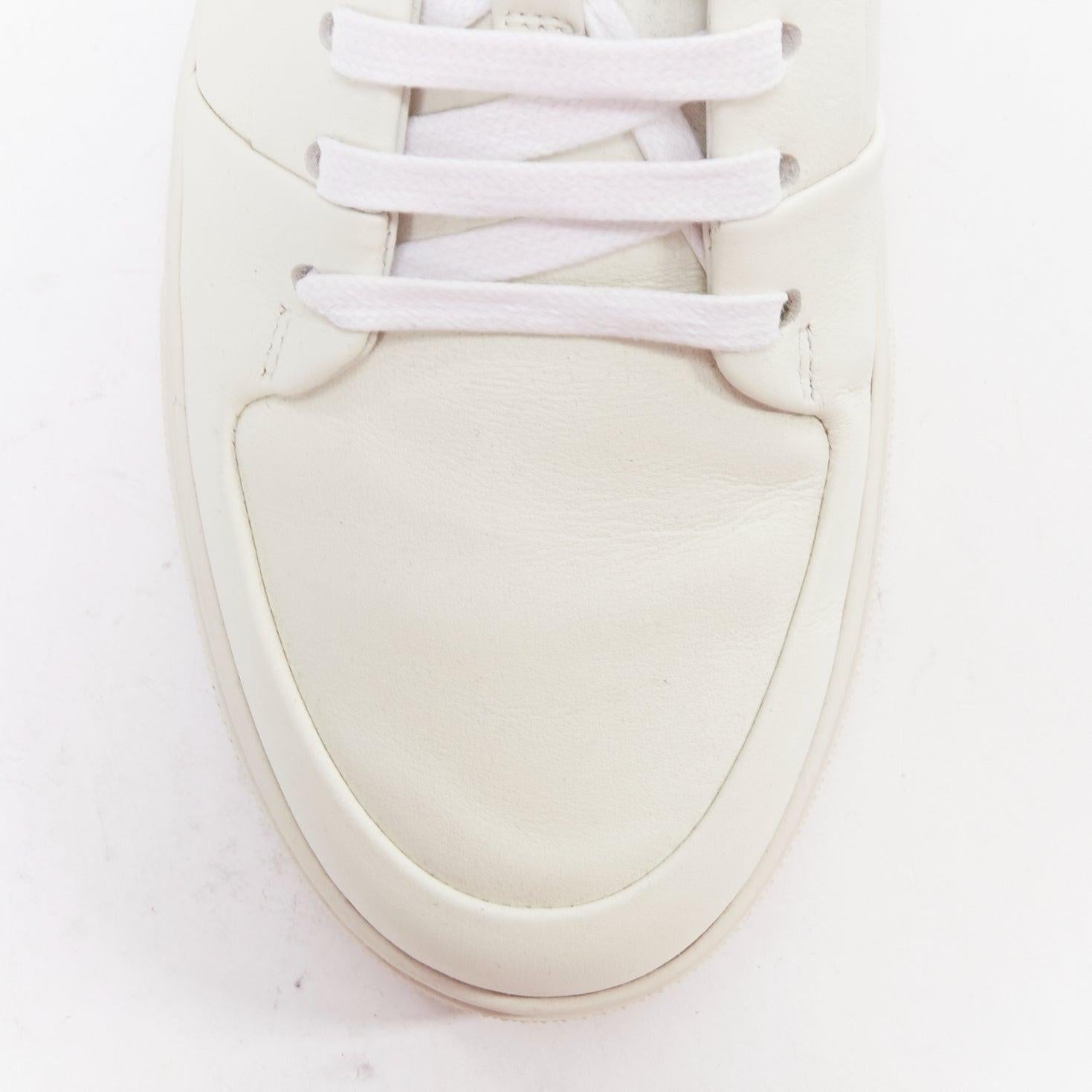 BOTTEGA VENETA white leather minimal lace up sneakers EU39 For Sale 2