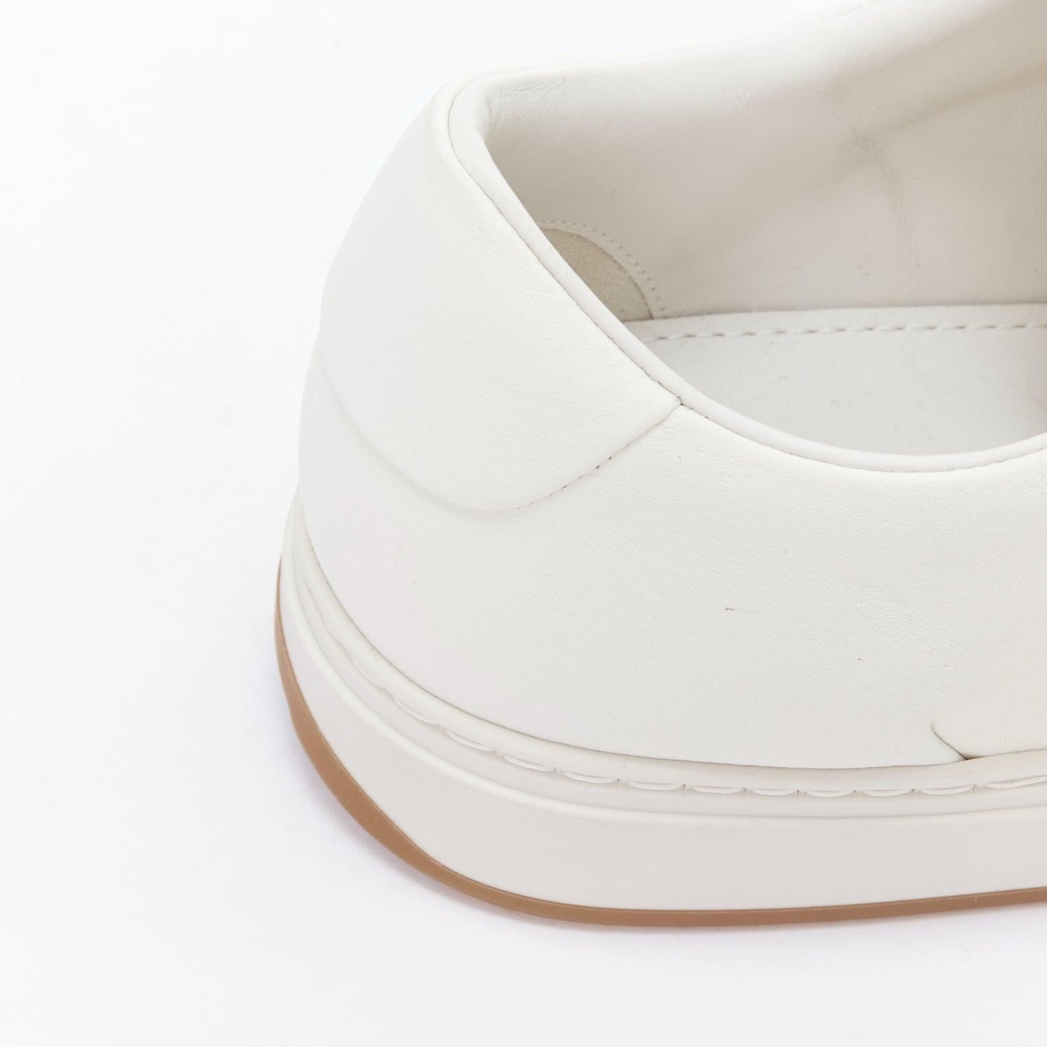 BOTTEGA VENETA white leather minimal lace up sneakers EU39 For Sale 4