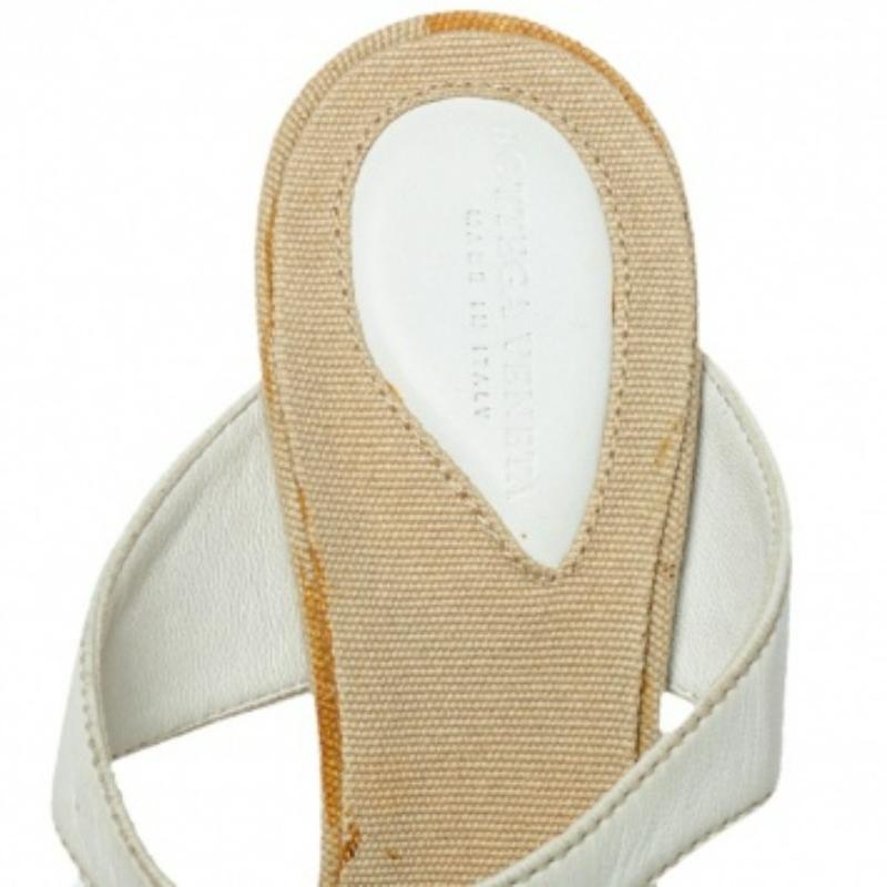 Bottega Veneta White Leather Strappy Sandals Size 36 For Sale 5