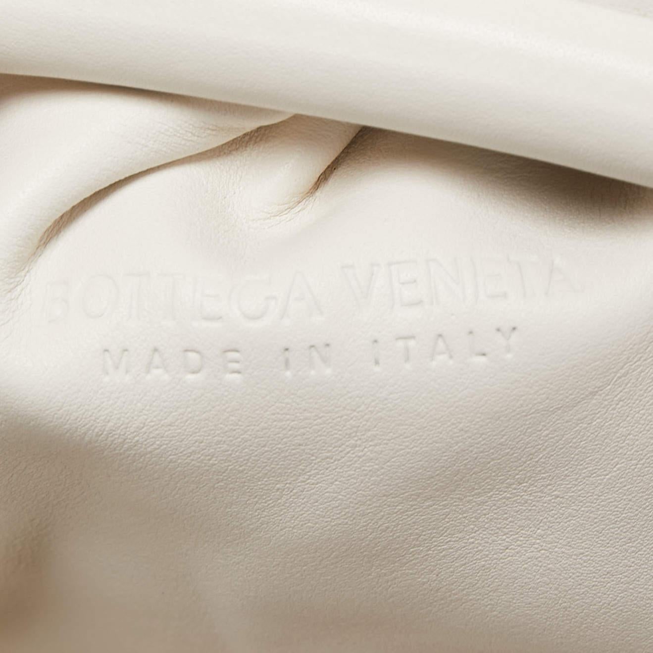 Bottega Veneta White Leather Teen Pouch Clutch For Sale 6