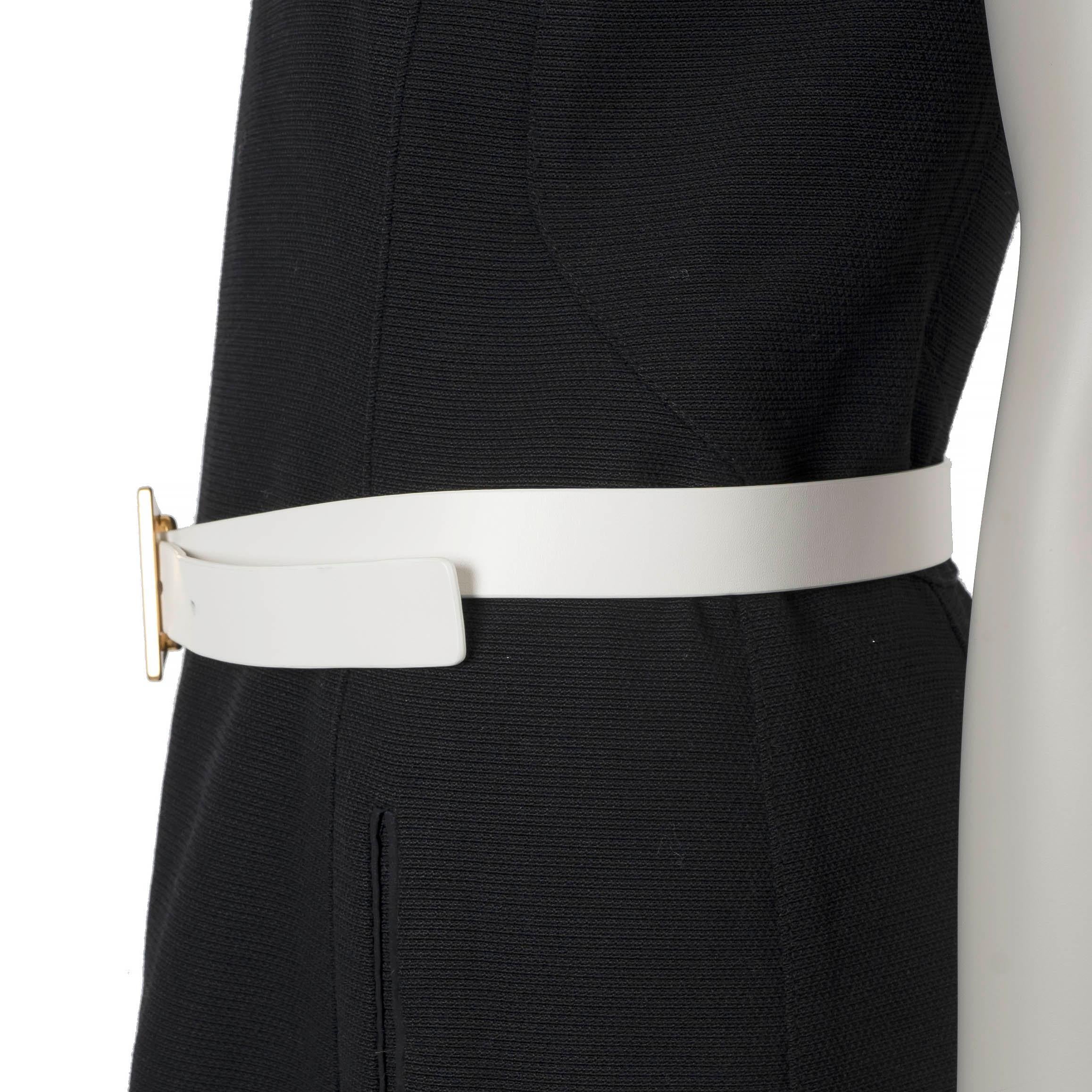 BOTTEGA VENETA weißer TRIANGLE-Gürtel aus Leder TRIANGLE 24MM 80 (Weiß) im Angebot