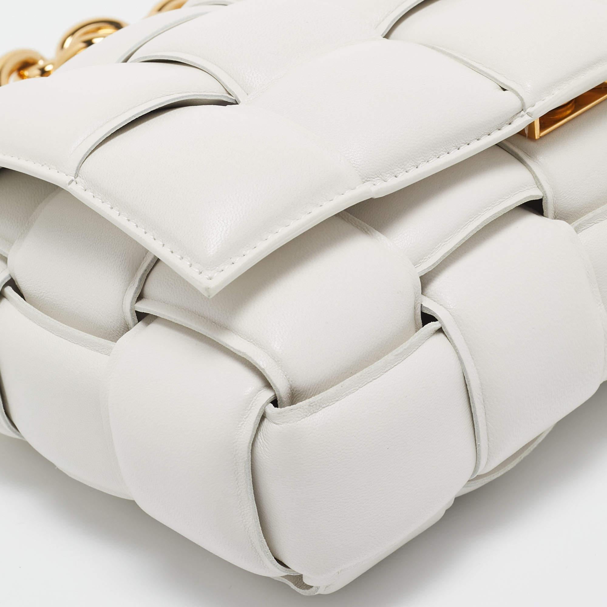 Bottega Veneta White Padded Leather Cassette Shoulder Bag 6