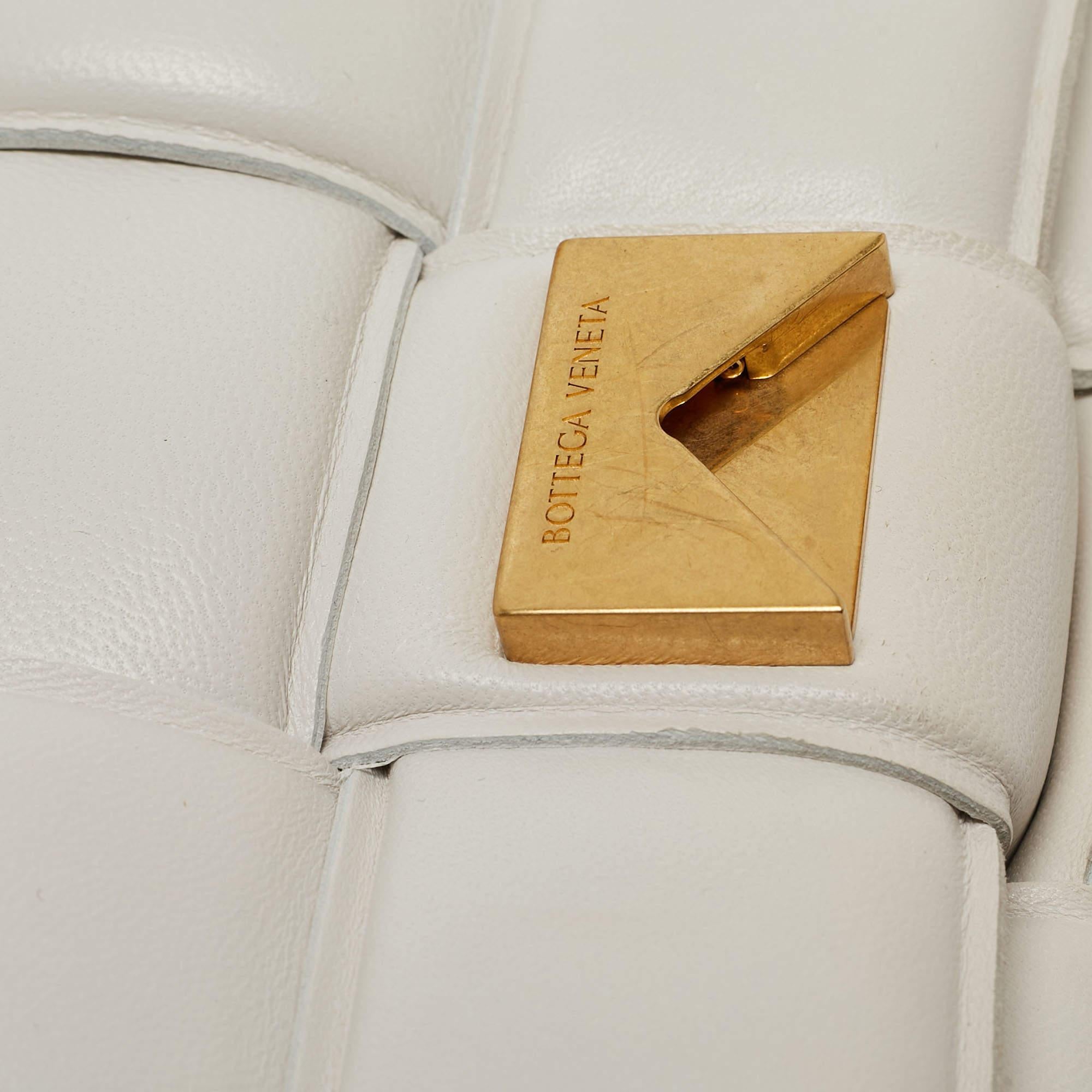Bottega Veneta White Padded Leather Cassette Shoulder Bag 8