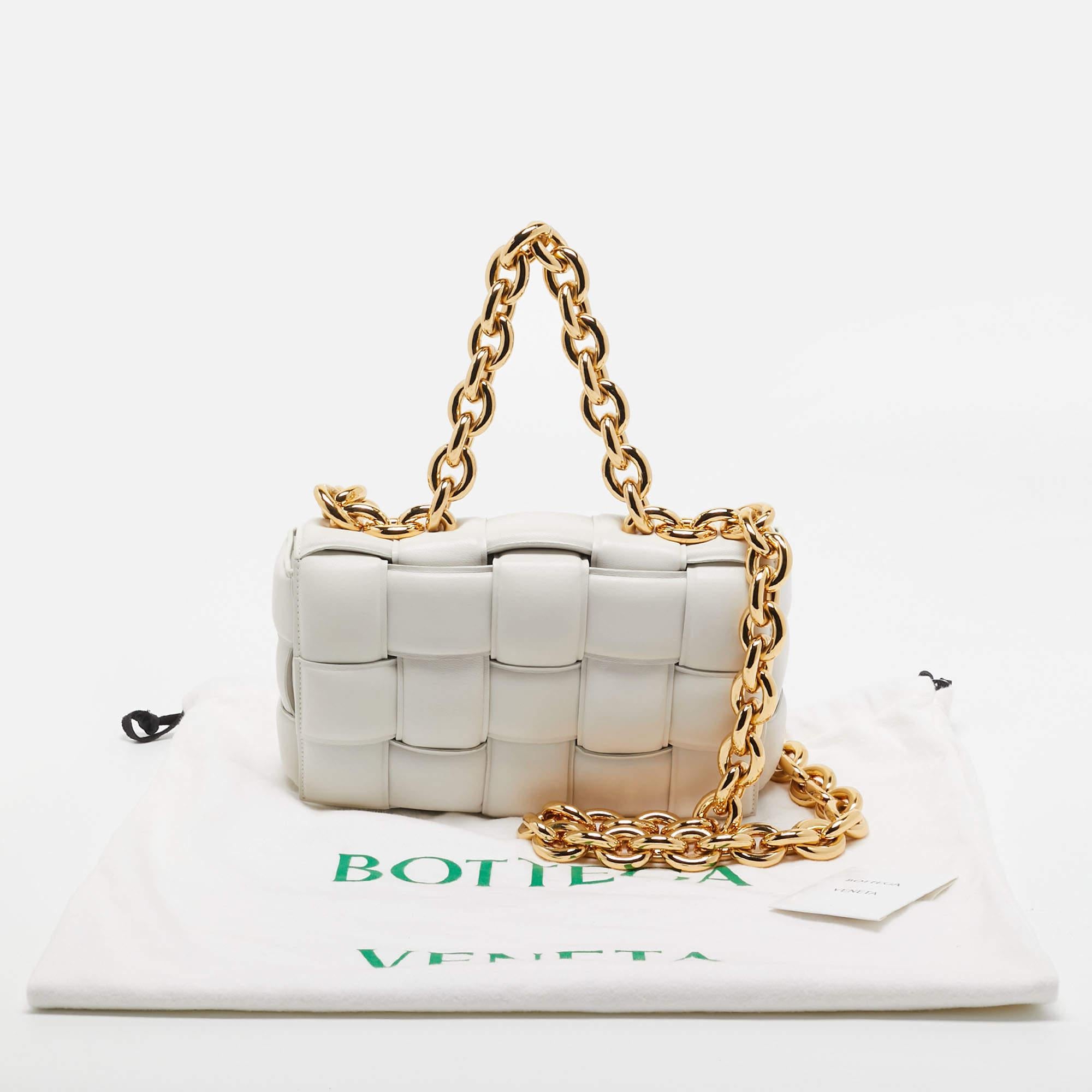 Bottega Veneta White Padded Leather Cassette Shoulder Bag 8