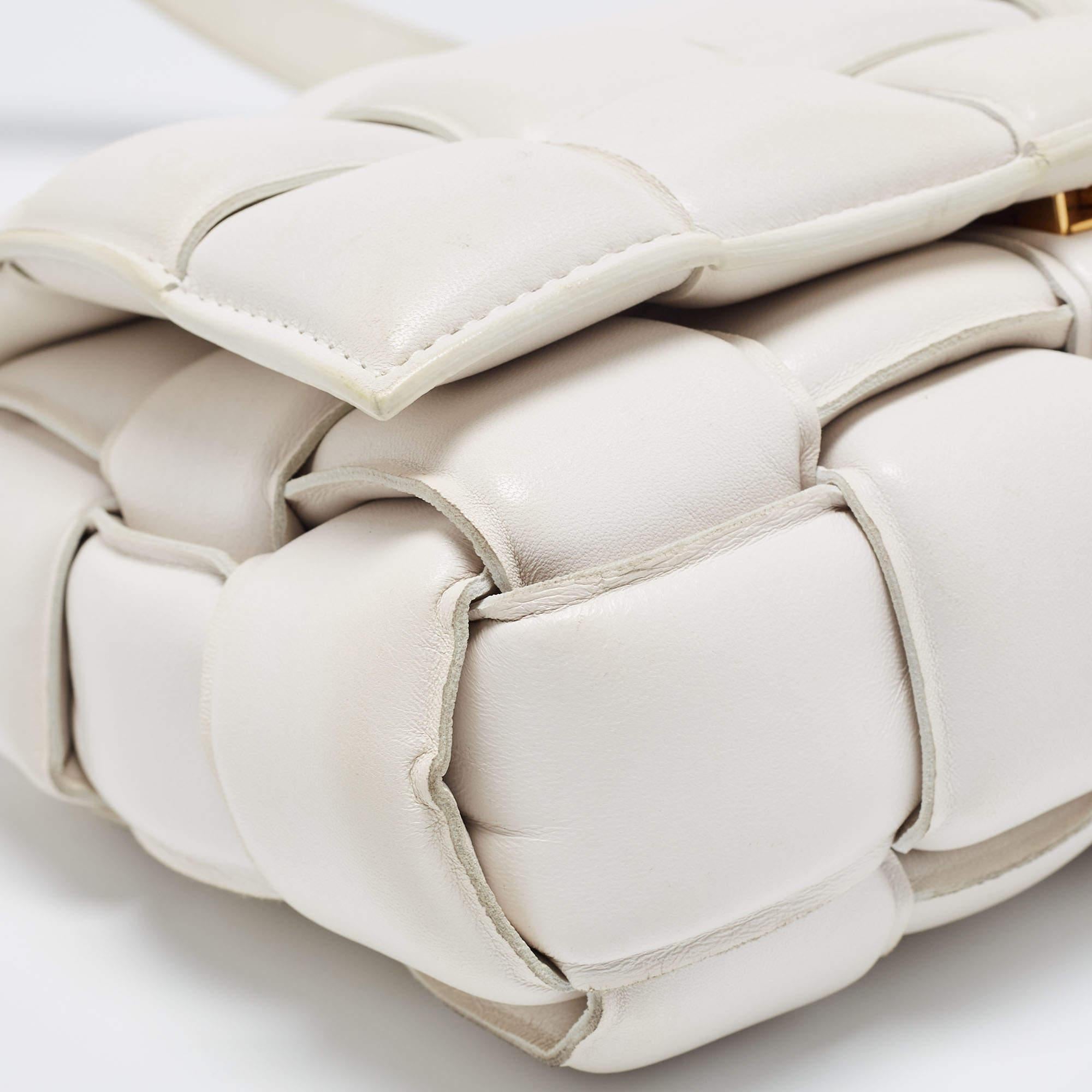 Bottega Veneta White Padded Leather Cassette Shoulder Bag 11