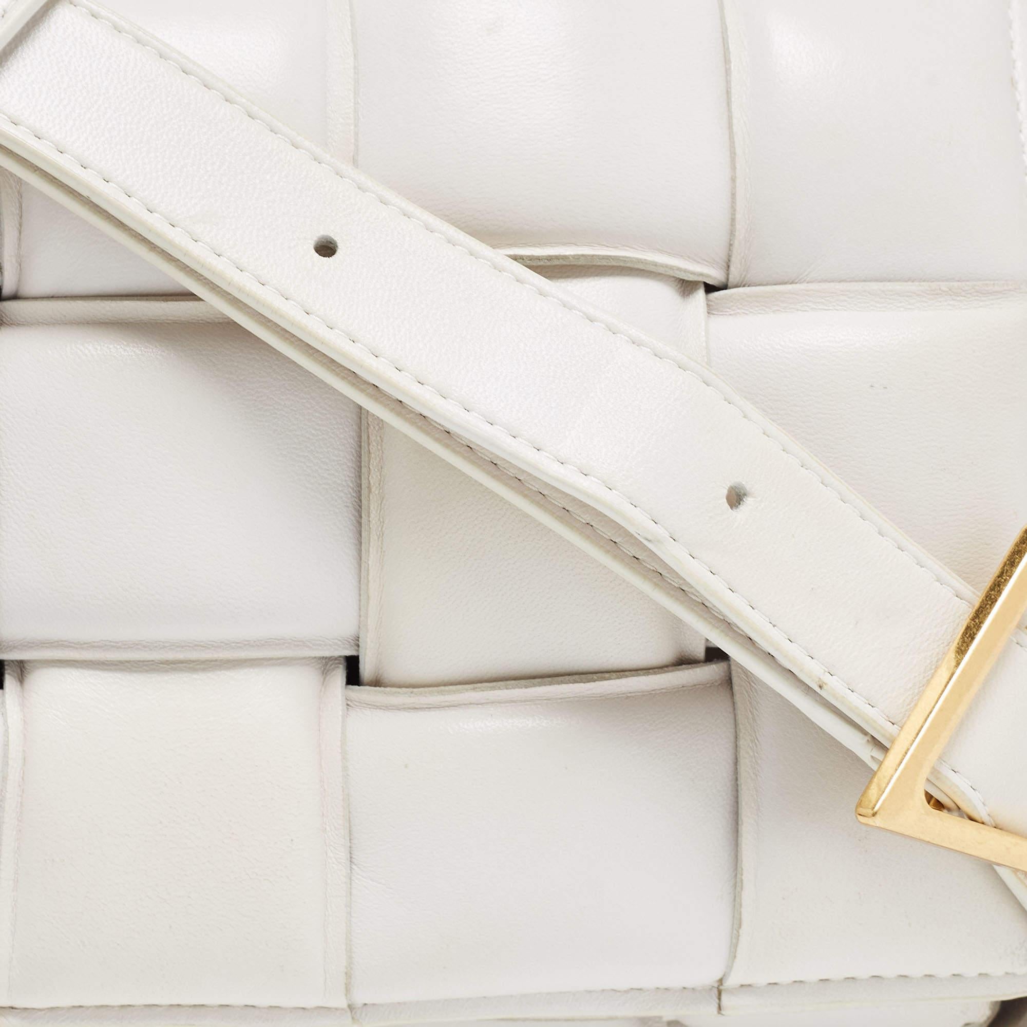 Bottega Veneta White Padded Leather Cassette Shoulder Bag 13