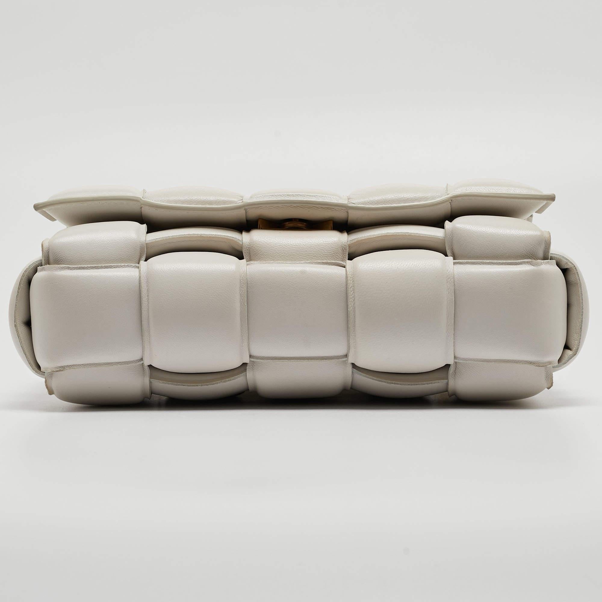 Bottega Veneta White Padded Leather Cassette Shoulder Bag 2
