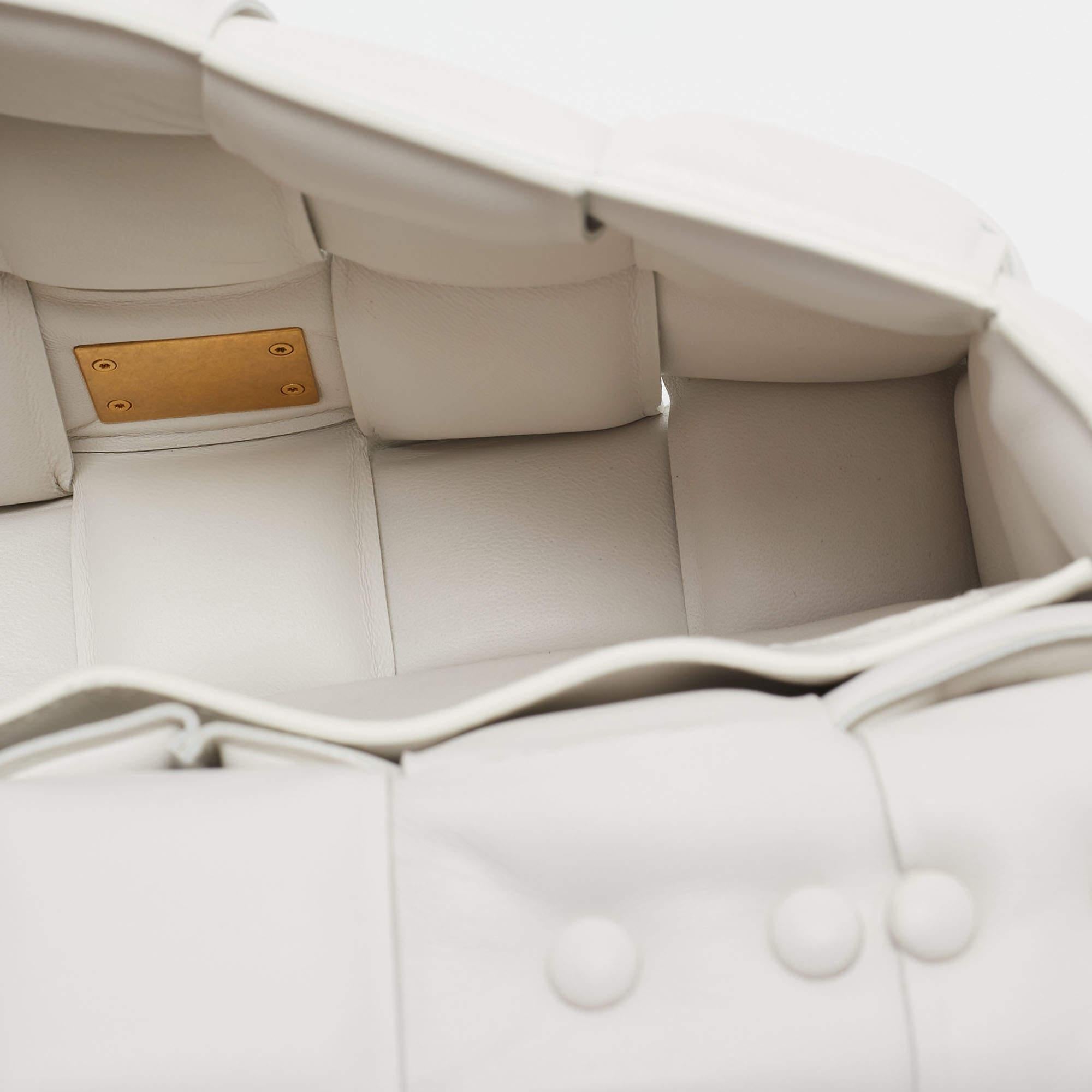 Bottega Veneta White Padded Leather Cassette Shoulder Bag 4