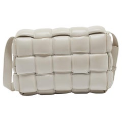 Used Bottega Veneta White Padded Leather Cassette Shoulder Bag