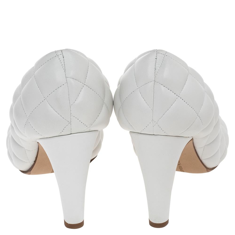 white quilted heels