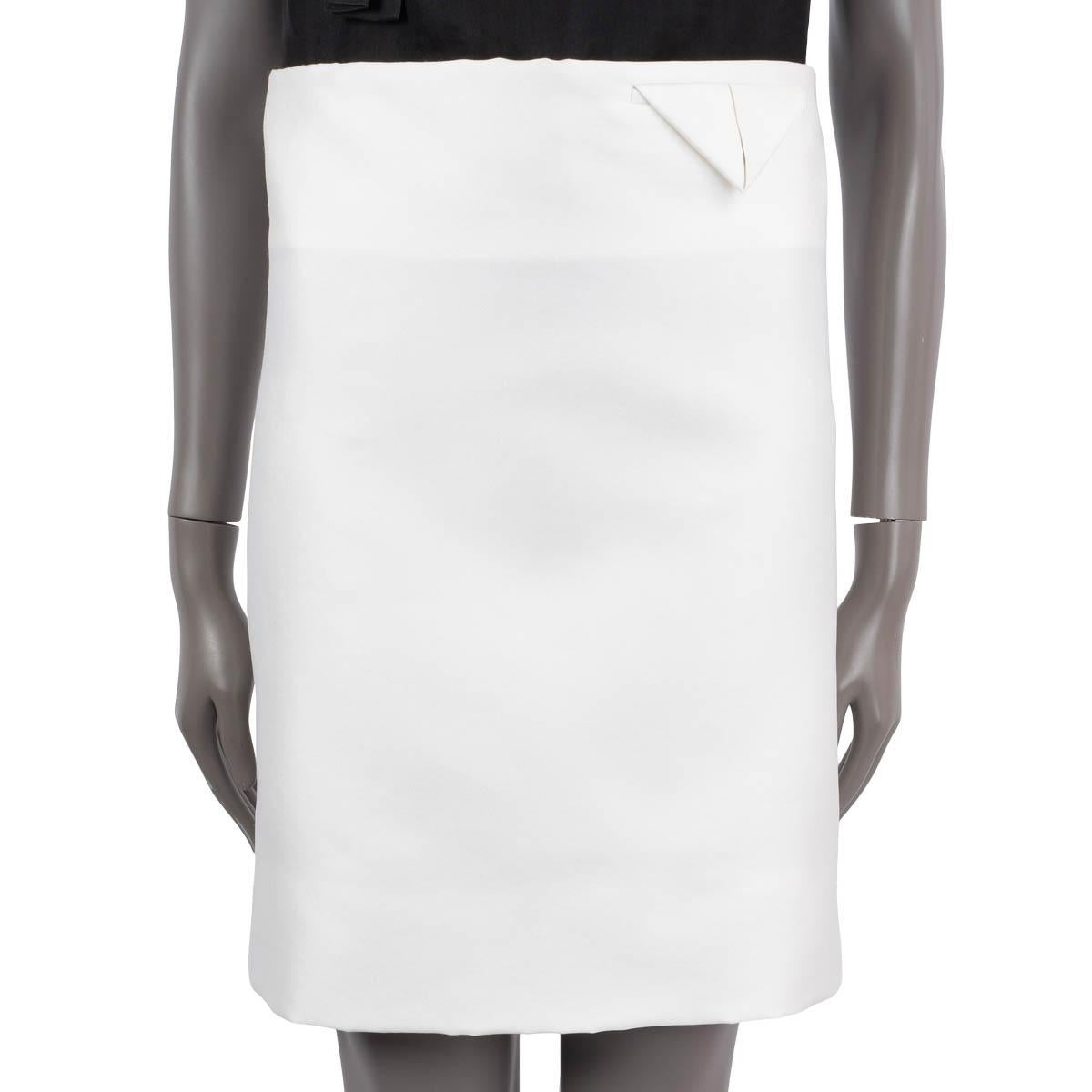 Gray BOTTEGA VENETA white silk blend 2019 SATIN MINI Skirt 36 XS For Sale