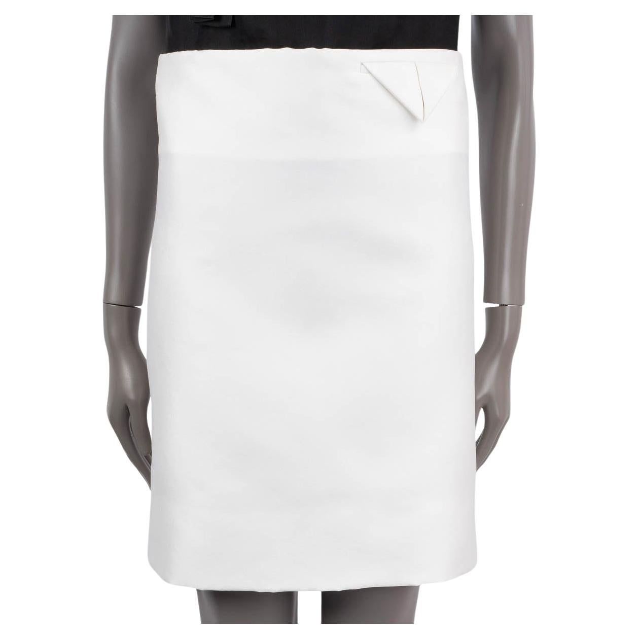 BOTTEGA VENETA white silk blend 2019 SATIN MINI Skirt 36 XS For Sale