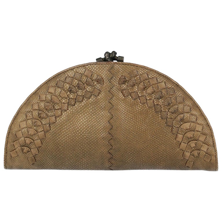 Bottega Woman Clutch bag Gold at 1stDibs