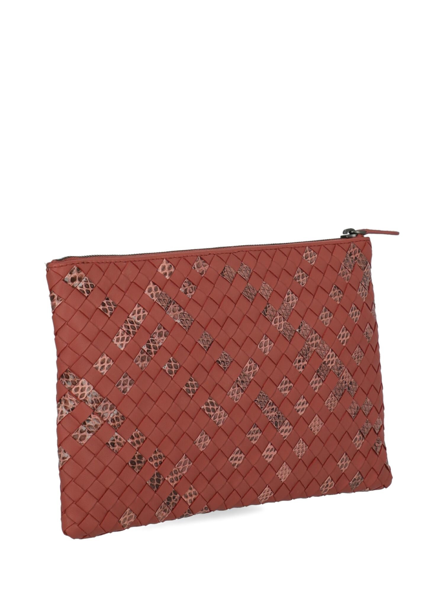 bottega veneta red clutch