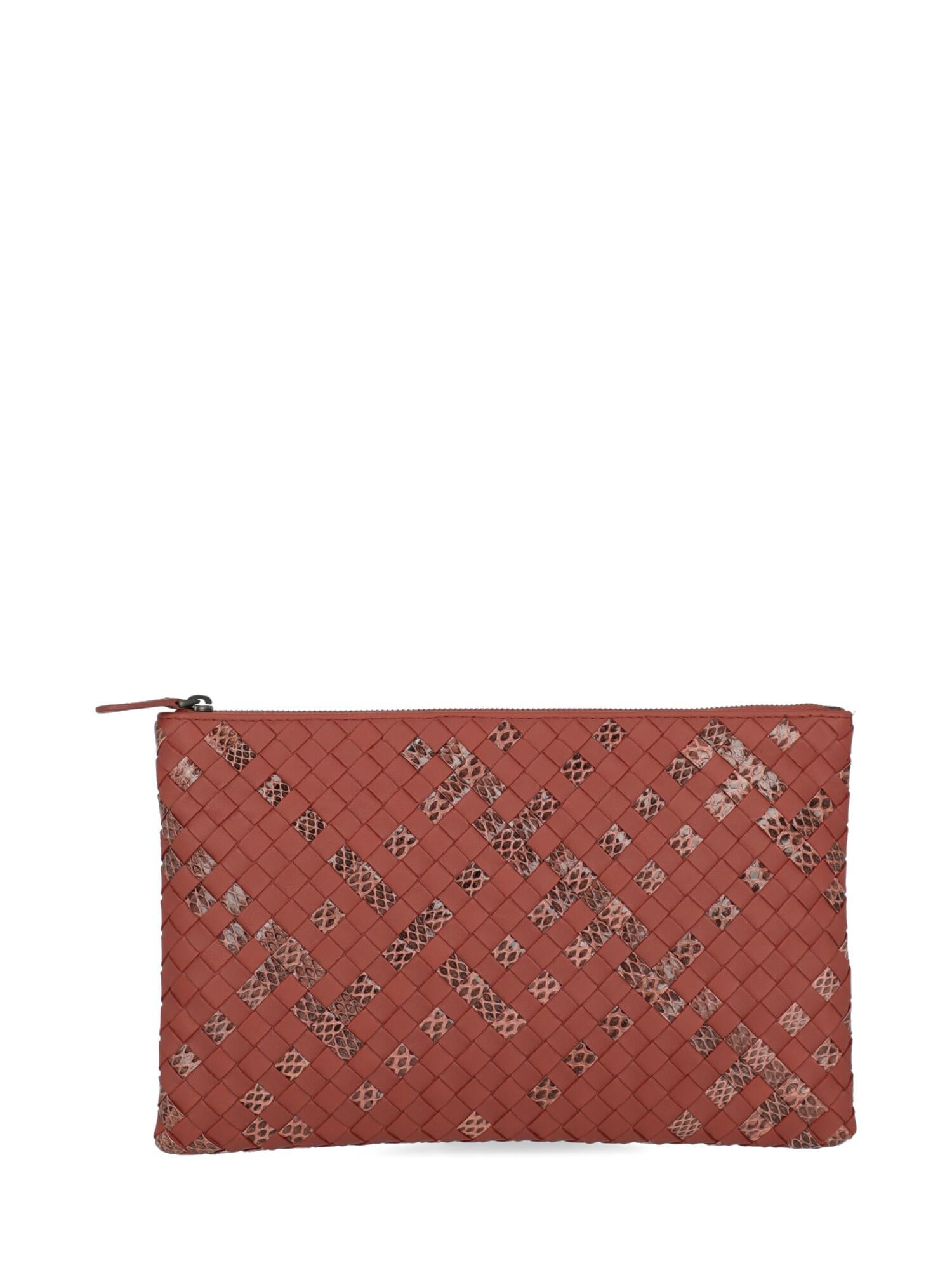 Brown Bottega Veneta Woman Clutch bag Red  For Sale