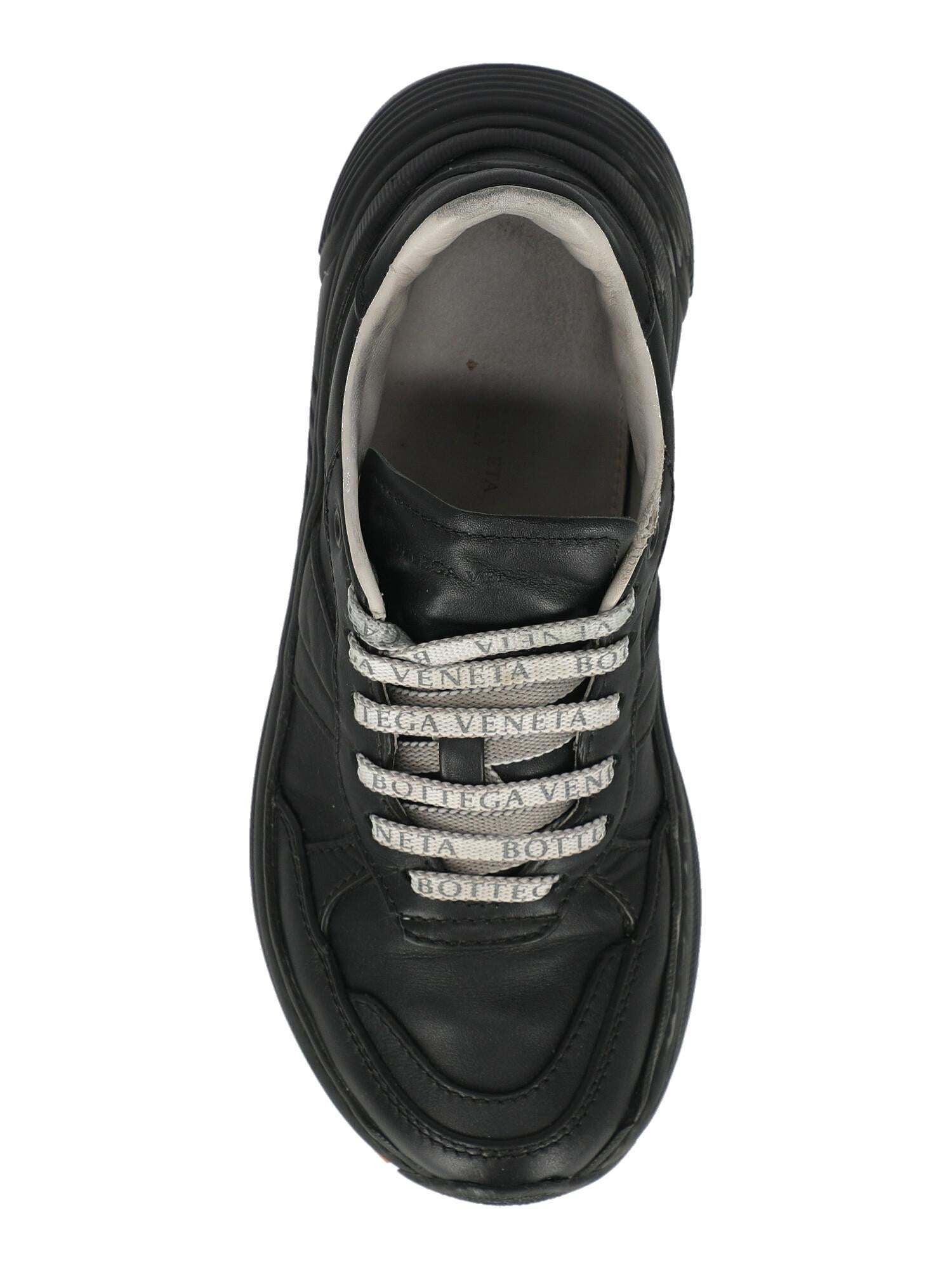 Bottega Veneta Woman Sneakers Black Leather IT 36 For Sale 2