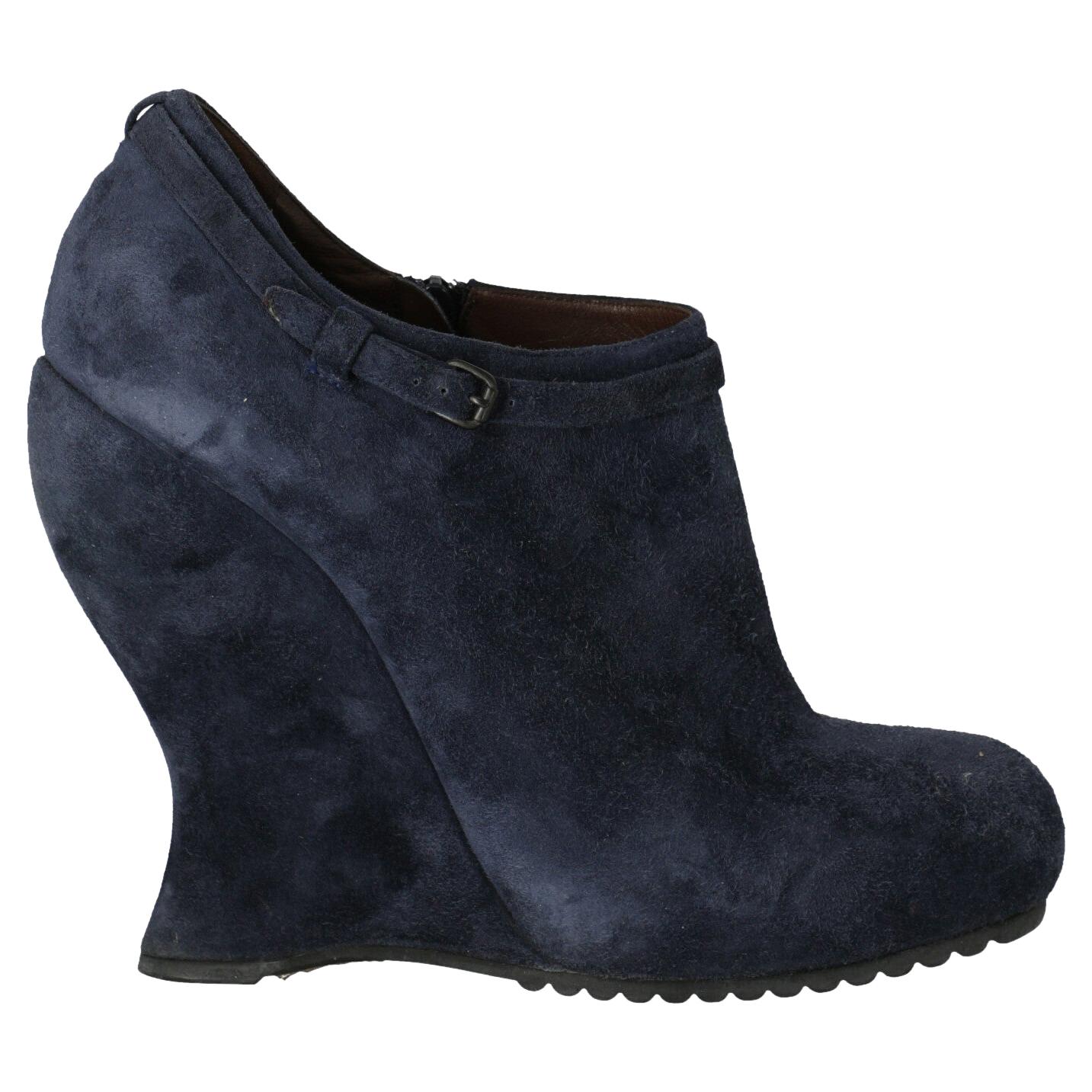womens navy leather ankle boots