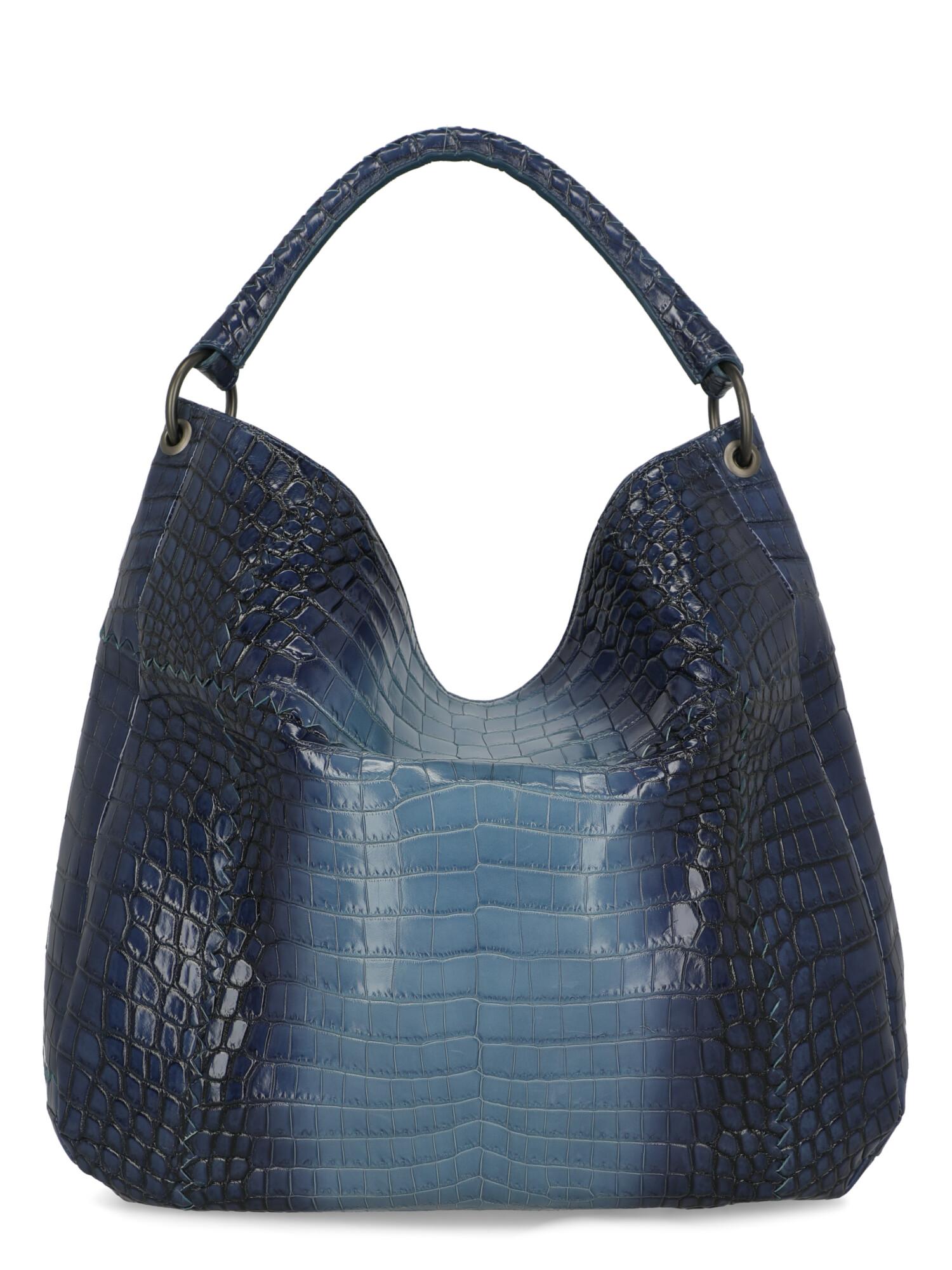 Bottega Veneta Women Shoulder bags Navy Leather  In Excellent Condition For Sale In Milan, IT