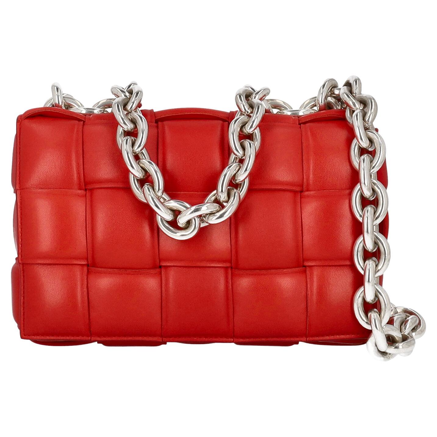 Bottega Veneta Women Shoulder bags Red Leather  For Sale