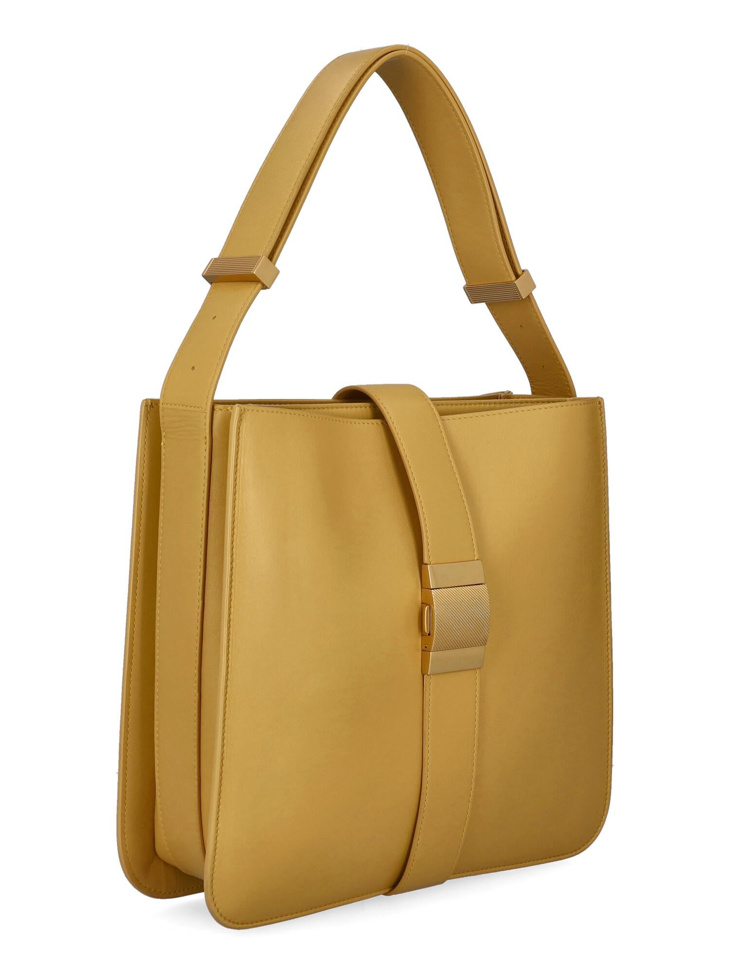 Bottega Veneta Women Shoulder bags Yellow Leather  In Good Condition For Sale In Milan, IT