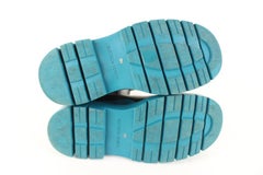 Bottega Veneta Womens 39.5 Black x Teal Blaster Calfskin The Tire Boots 31bv517s