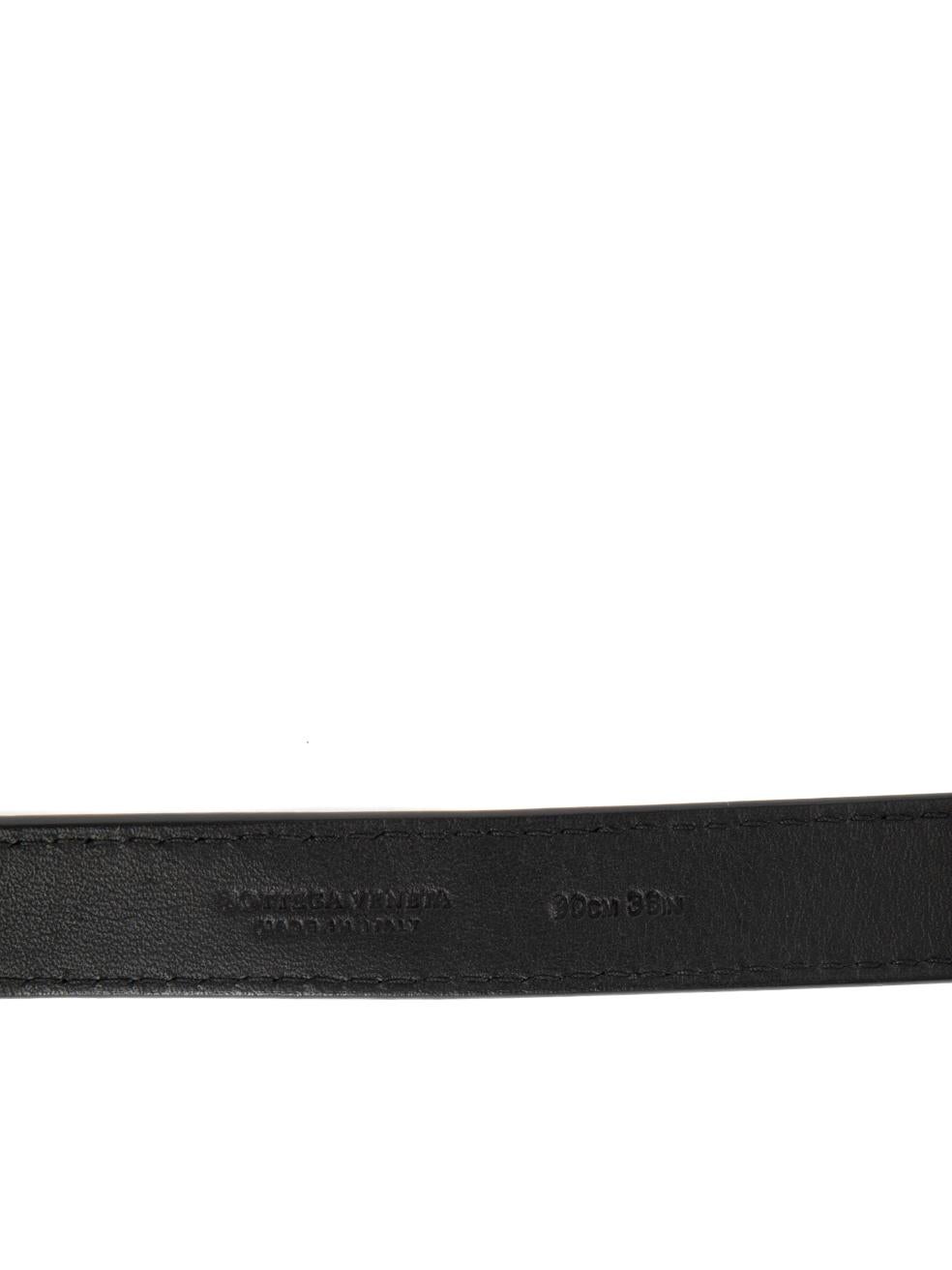 Bottega Veneta Women's Black Leather Intrecciato Belt In New Condition In London, GB