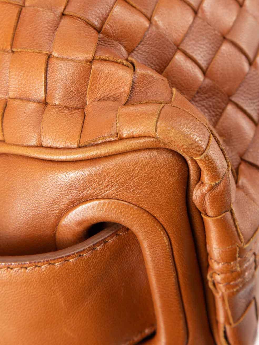 Bottega Veneta Women's Brown Leather Fringe Intrecciato Top Handle Bag 3