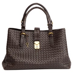 Bottega Veneta Braune Intreccaito Roma Tragetasche aus Leder für Damen