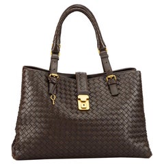 Bottega Veneta Women's Chocolate Roma Intrecciato Medium Tote