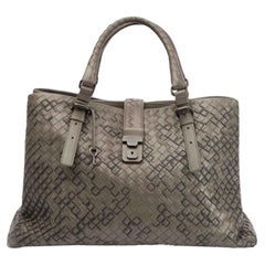 Bottega Veneta Women's Grey Leather Intercciato Roma Tote