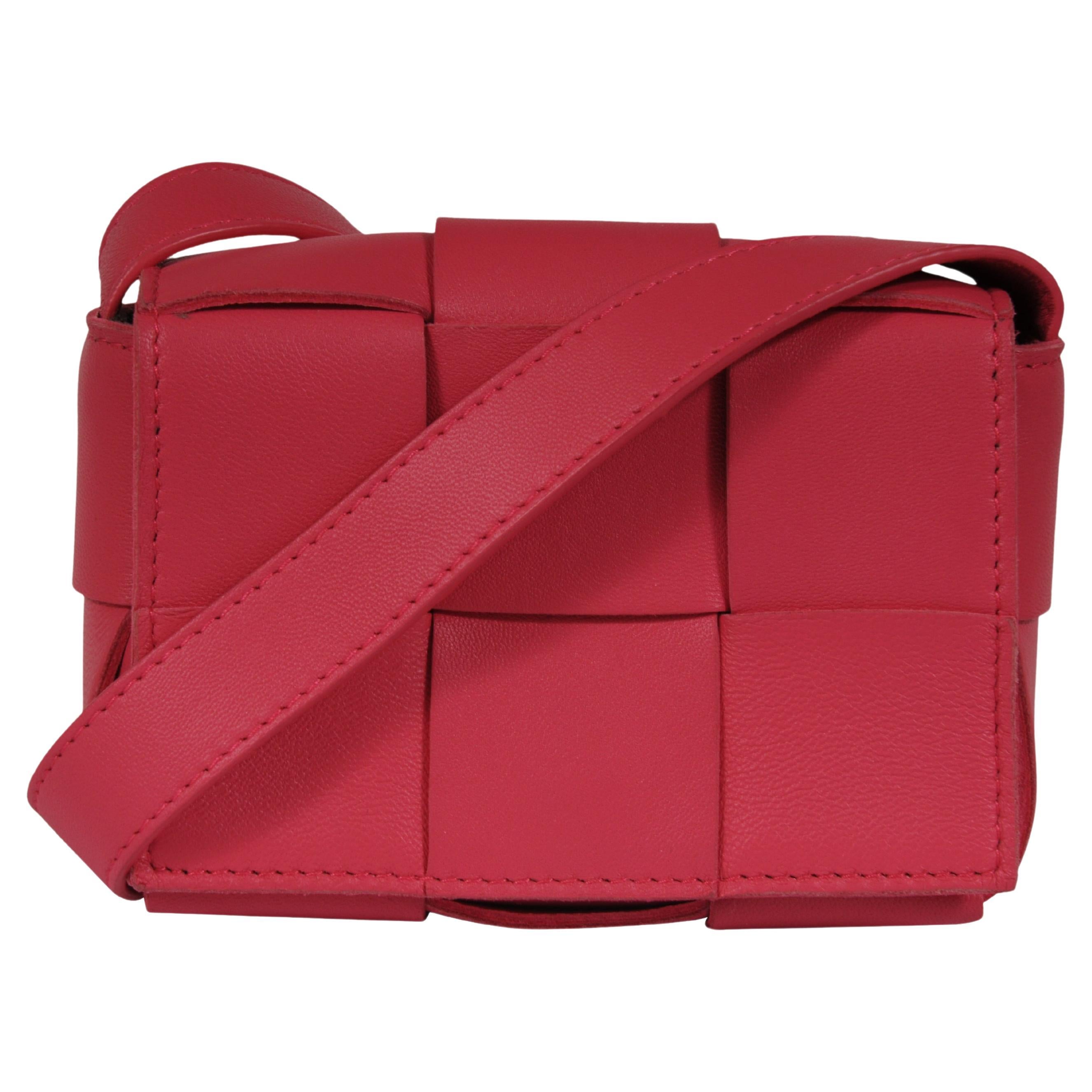 Bottega Veneta Womens Intrecciato Extra Mini Cassette Crossbody Bag Bon Pink