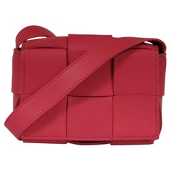 Bottega Veneta Womens Intrecciato Extra Mini Cassette Crossbody Bag Bon Pink