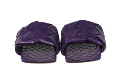 Bottega Veneta Womens Lido Intrecciato Woven Sandals US 10 IT 40 Purple Leather