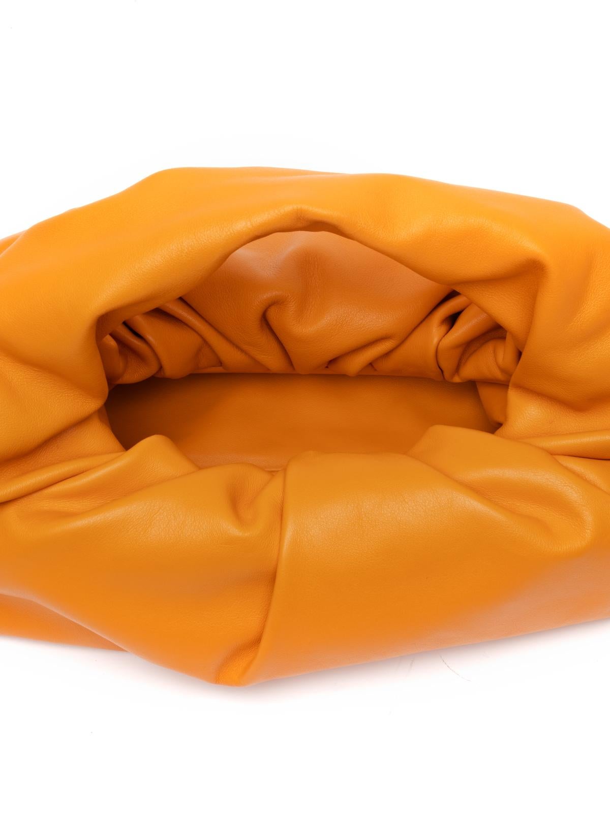 Bottega Veneta Women's Orange Lambskin Shoulder Pouch Bag In Excellent Condition In London, GB