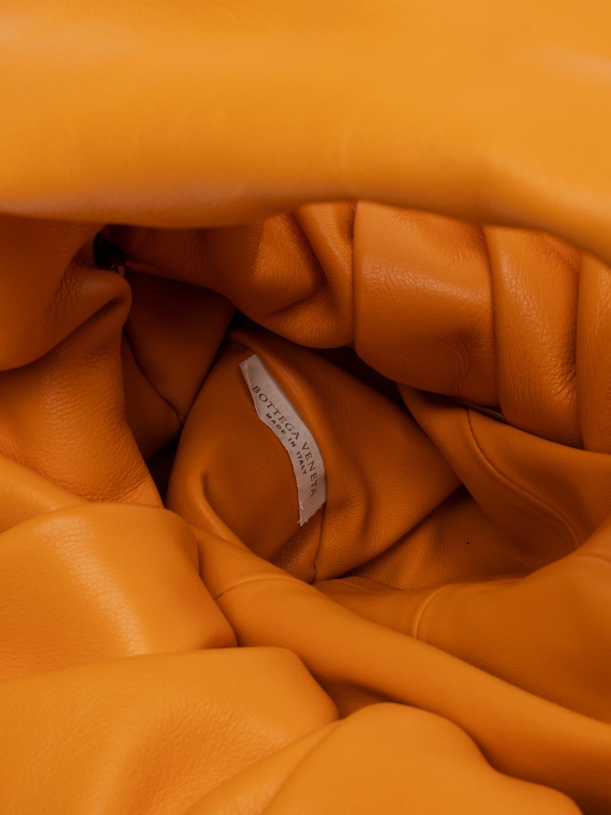 Bottega Veneta Women's Orange Lambskin Shoulder Pouch Bag 1