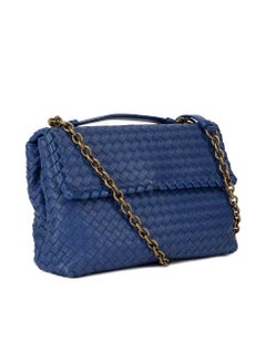 Bottega Veneta Women's Royal Blue Intrecciato Olimpia Crossbody Bag