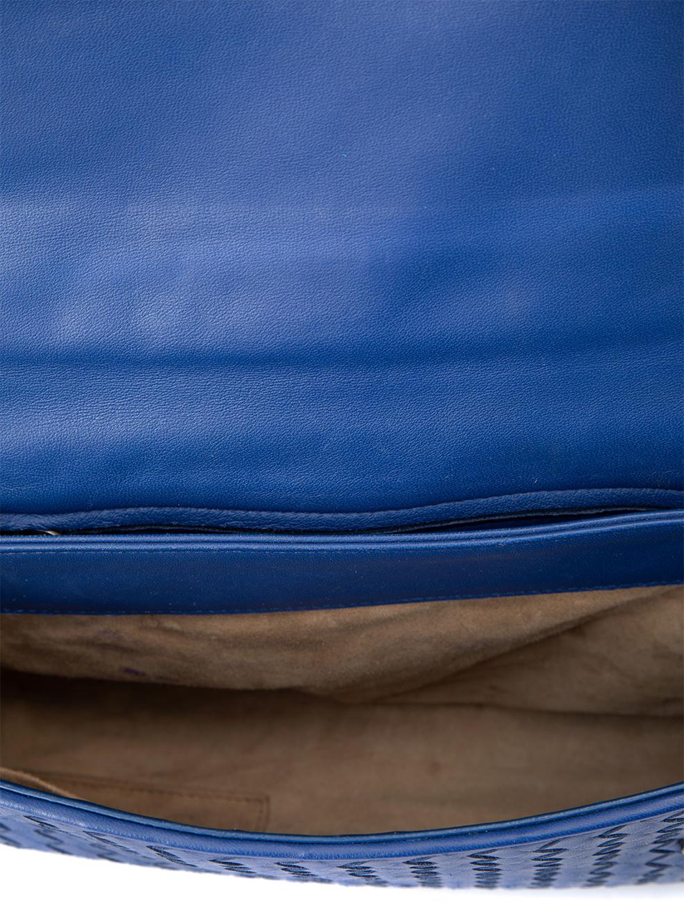 Bottega Veneta Women's Royal Blue Intrecciato Olimpia Crossbody Bag 2