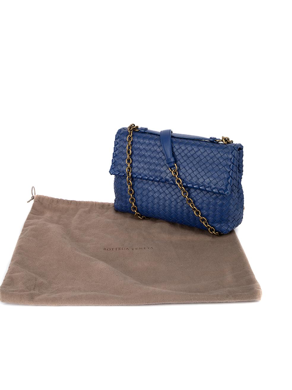 Bottega Veneta Women's Royal Blue Intrecciato Olimpia Crossbody Bag 3