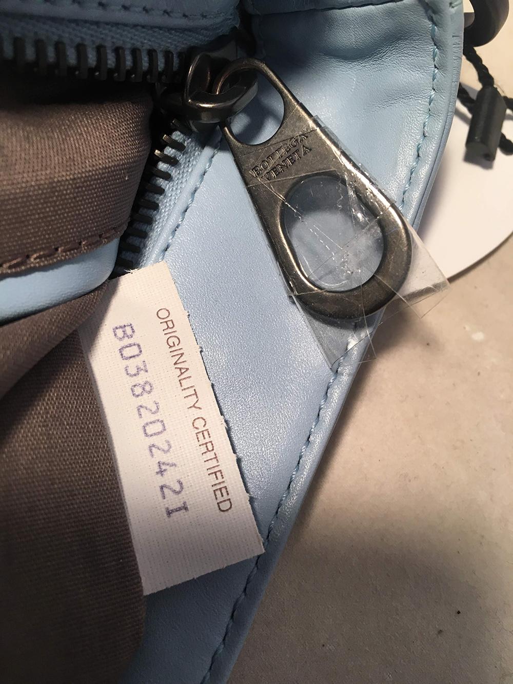 Bottega Veneta Woven Baby Blue Leather Convertible Messenger Shoulder Bag  3