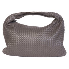 Bottega Veneta Vintage Taupe Leather Intrecciato Hobo Bag