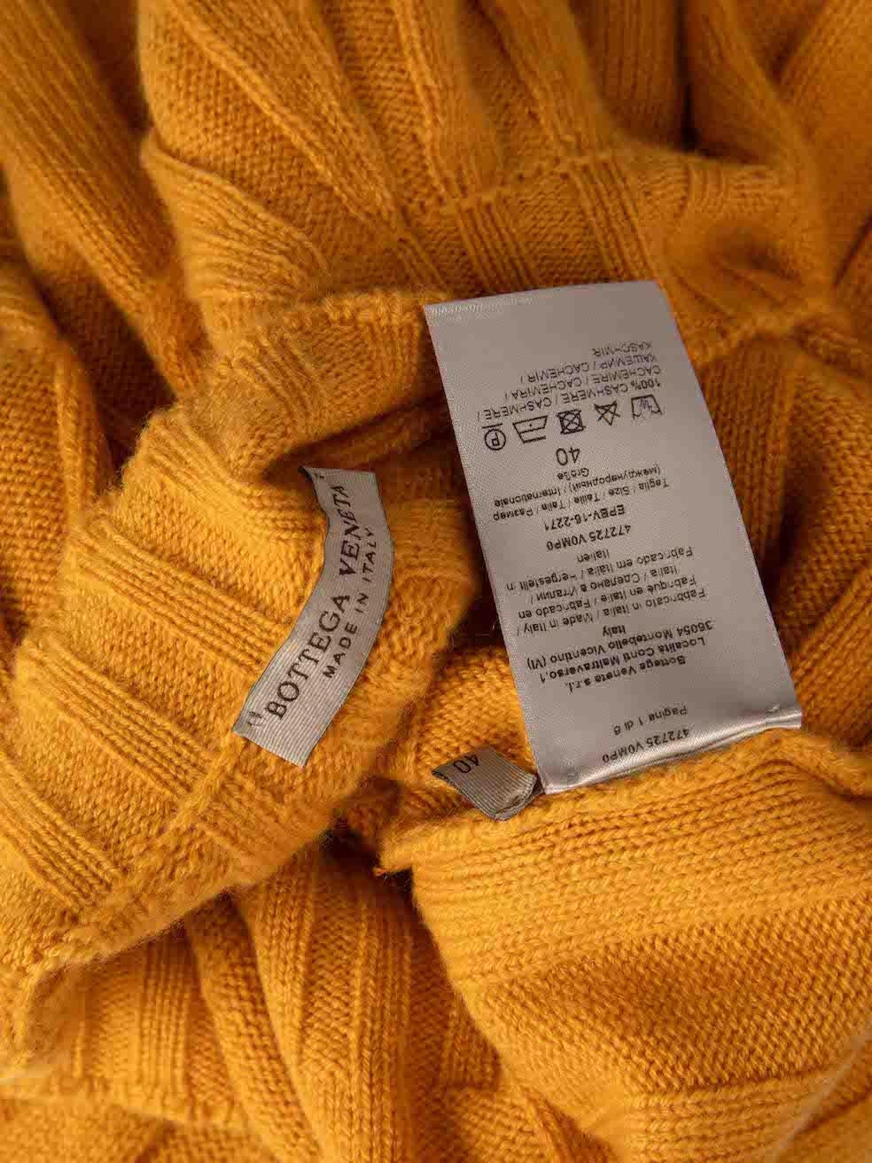 Women's Bottega Veneta Yellow Cashmere Cable Knit Top Size S For Sale