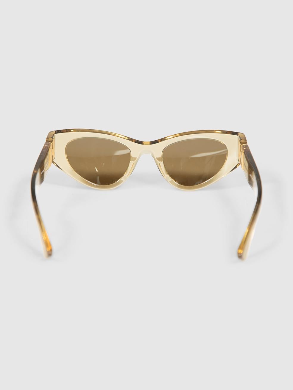 Beige Occhiali da sole Bottega Veneta Yellow Cat Eye in vendita
