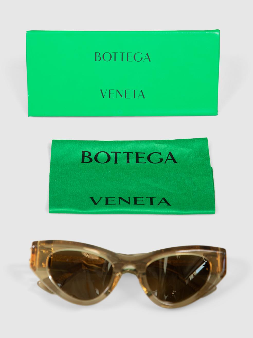 Donna Occhiali da sole Bottega Veneta Yellow Cat Eye in vendita