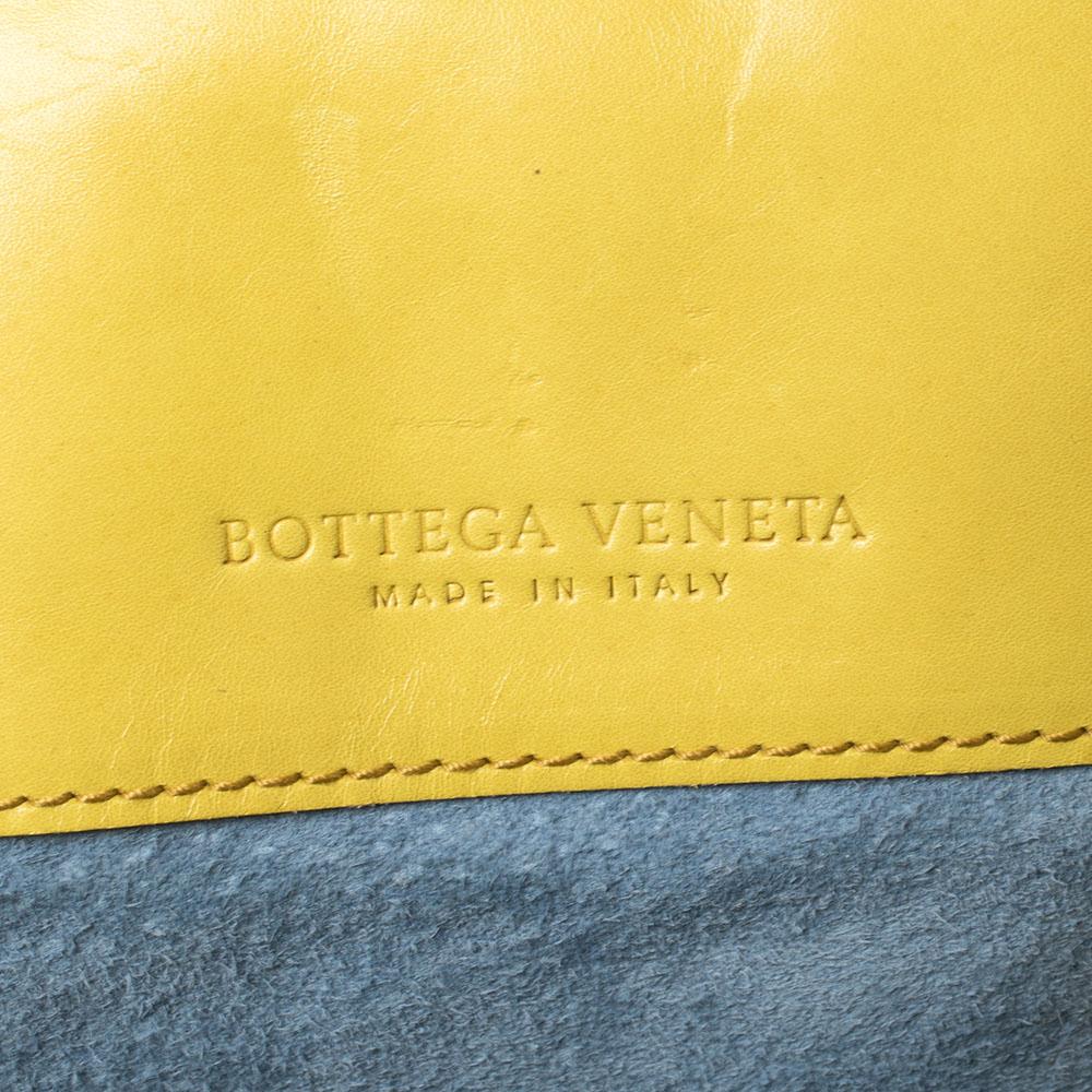 Bottega Veneta Yellow/Gold Liquid Stripe Intrecciato Leather Oversized Tote 5