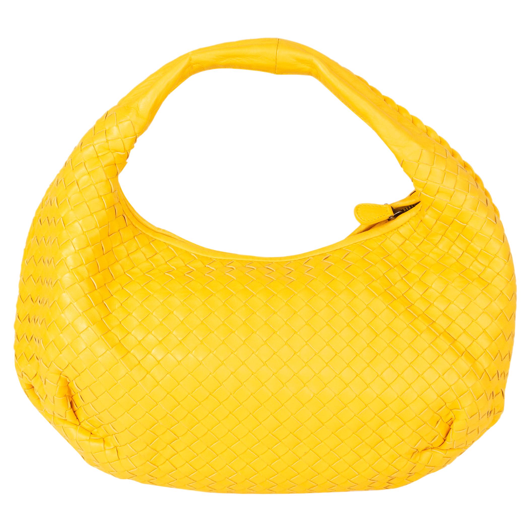BOTTEGA VENETA yellow INTRECCIATO BELLY VENETA MEDIUM Hobo Shoulder Bag